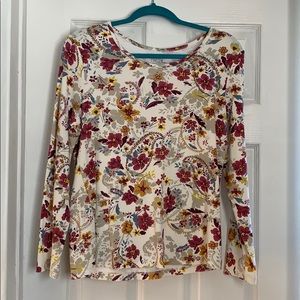 Flower printed cotton long sleeve